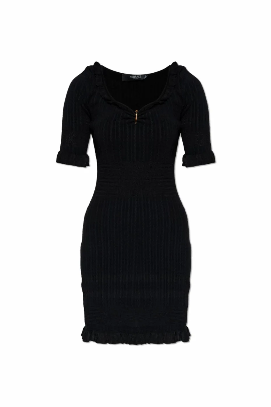 Versace BLACK Dress with decorative safety pin