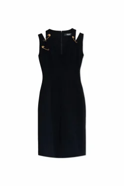 Versace BLACK Dress with decorative safety pins