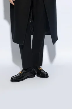 Versace BLACK Embellished loafers