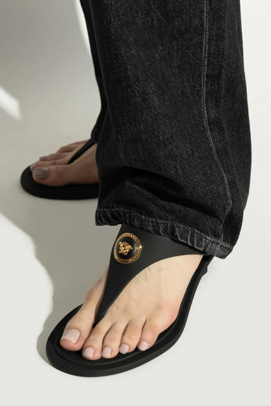 Versace BLACK Heeled flip-flops