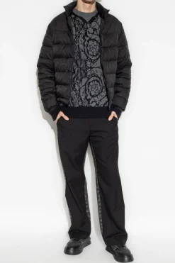 Versace BLACK Jacket with standing collar