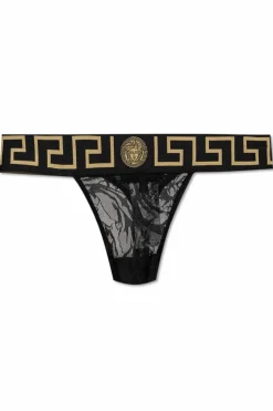 Versace BLACK Lace thongs