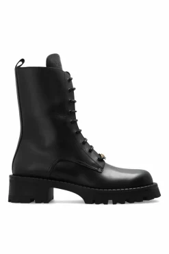 Versace BLACK Leather ankle boots