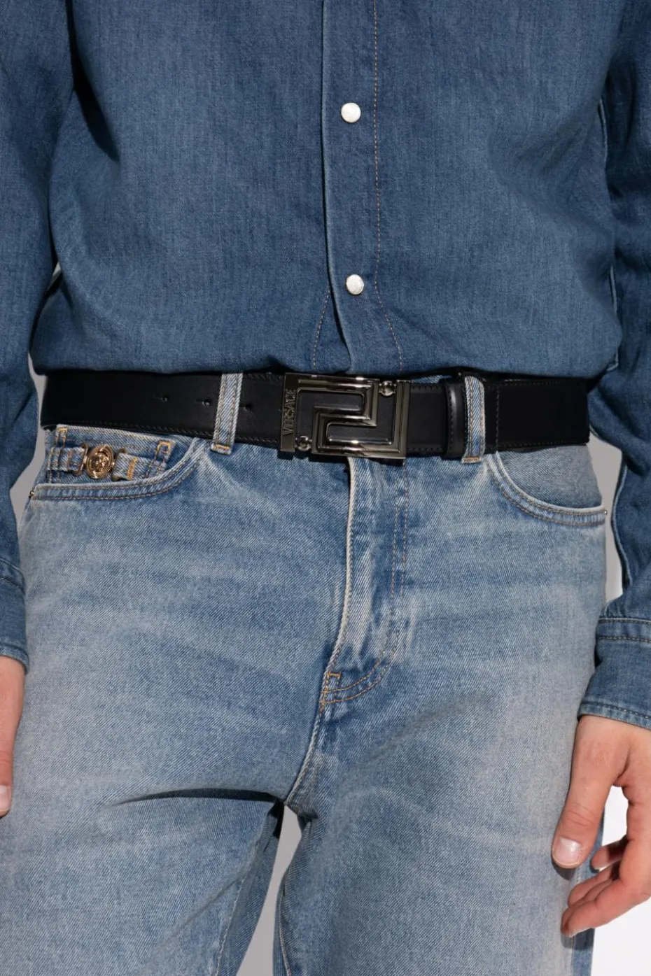 Versace BLACK Leather belt