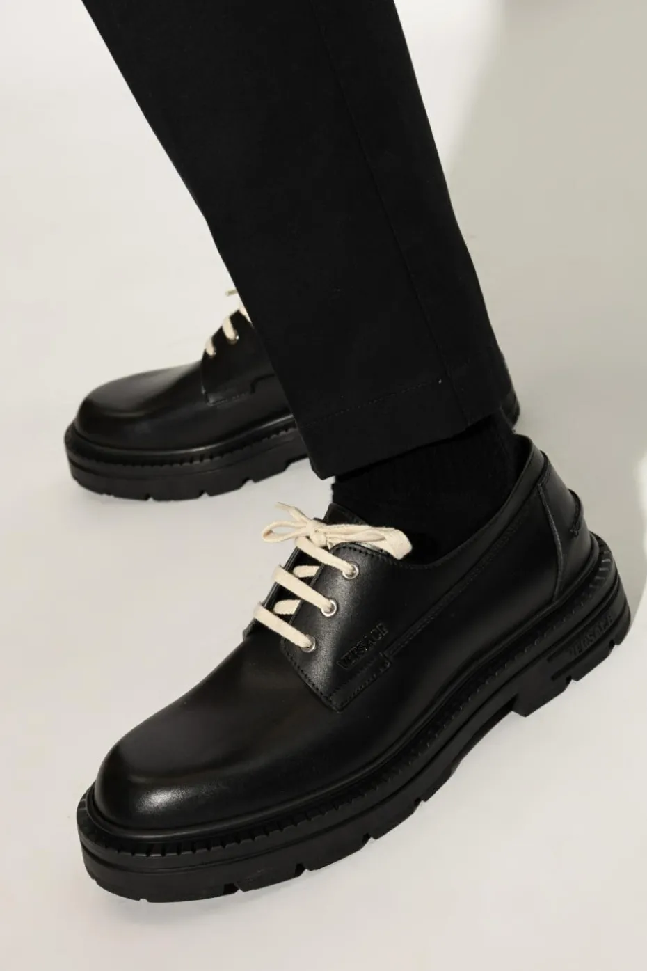 Versace BLACK Leather boots Adriano