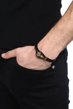 Versace BLACK Leather bracelet