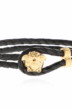 Versace BLACK Leather bracelet