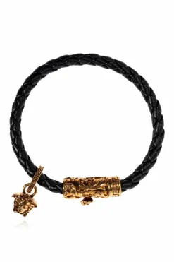 Versace BLACK Leather bracelet