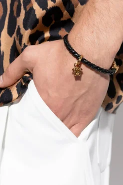 Versace BLACK Leather bracelet