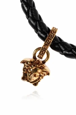 Versace BLACK Leather bracelet
