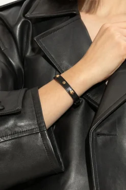 Versace BLACK Leather bracelet