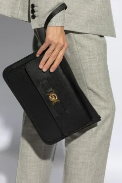 Versace BLACK Leather briefcase