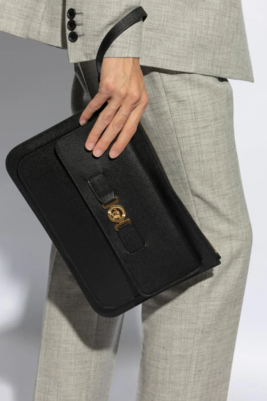 Versace BLACK Leather briefcase