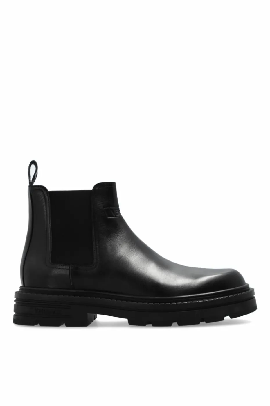 Versace BLACK Leather Chelsea boots