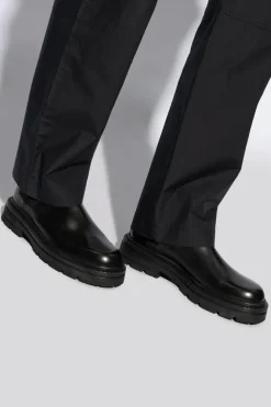 Versace BLACK Leather Chelsea boots
