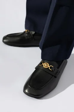 Versace BLACK Leather Loafers