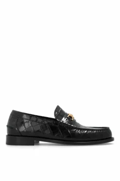 Versace BLACK Leather loafers