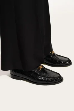 Versace BLACK Leather loafers