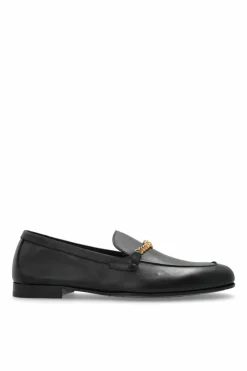 Versace BLACK Leather 'loafers' shoes