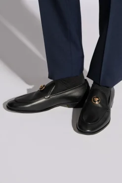 Versace BLACK Leather loafers