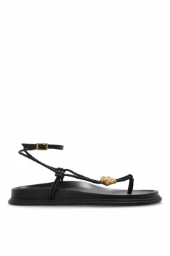 Versace BLACK Leather sandals with Medusa head