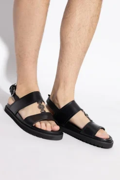 Versace BLACK Leather sandals