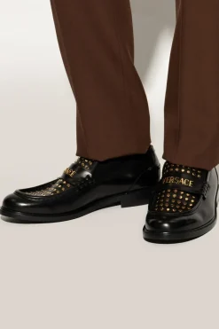 Versace BLACK Leather shoes type loafers