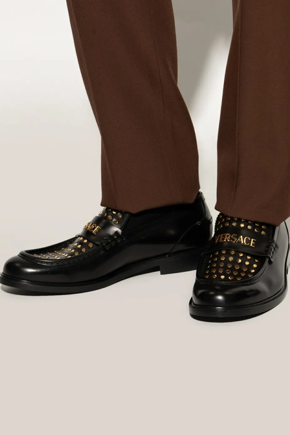 Versace BLACK Leather shoes type loafers