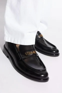 Versace BLACK Leather shoes type loafers