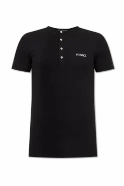 Versace BLACK Lingerie T-shirt with embroidered logo