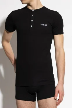 Versace BLACK Lingerie T-shirt with embroidered logo