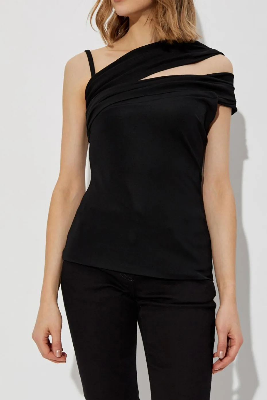 Versace BLACK One-shoulder top