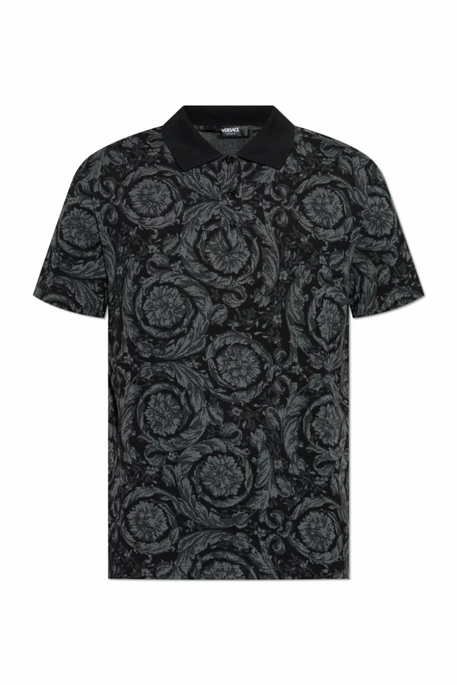 Versace BLACK Polo with Barocco pattern