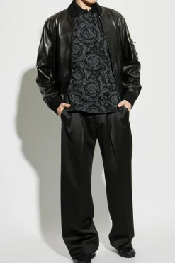 Versace BLACK Polo with Barocco pattern