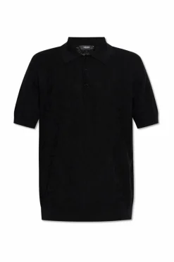 Versace BLACK Polo with "Barocco" pattern