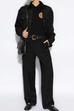 Versace BLACK Polo with embroidered logo