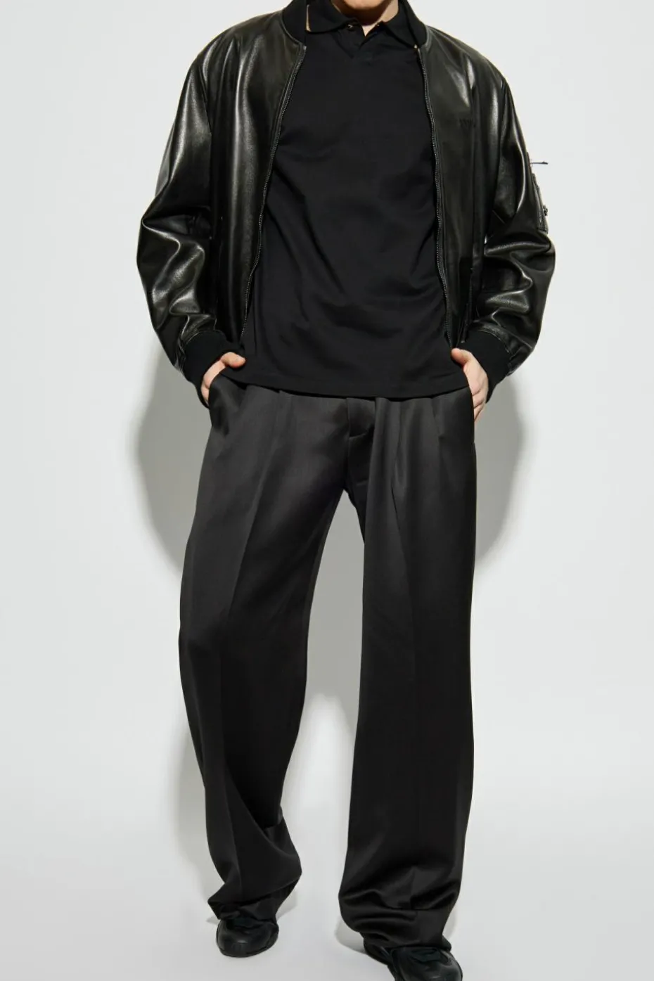 Versace BLACK Polo with Lurex thread