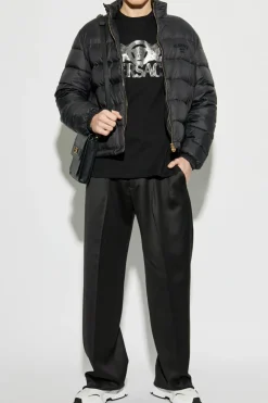 Versace BLACK Puffer jacket with stand-up collar