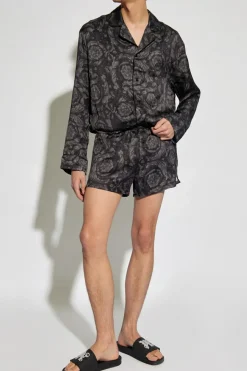 Versace BLACK Silk pyjama top