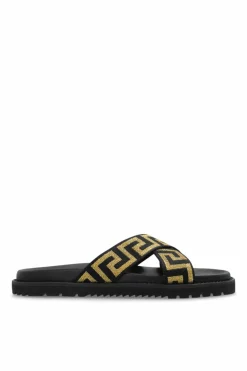 Versace BLACK Slides with logo