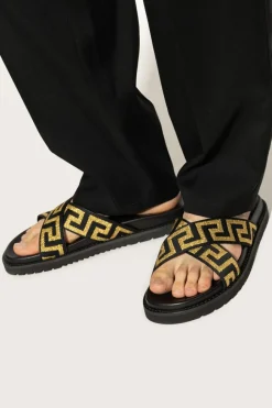 Versace BLACK Slides with logo