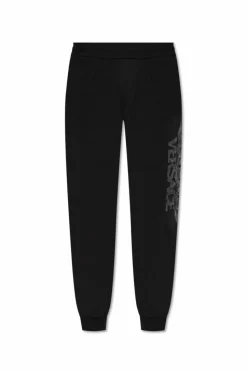 Versace BLACK Sweatpants with printed logo