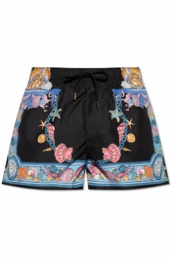 Versace BLACK Swim shorts with "Coral Theatre" print