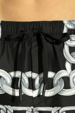 Versace BLACK Swim shorts with Medusa Chains print