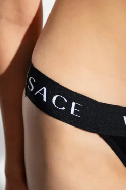 Versace BLACK Thong with logo