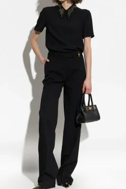 Versace BLACK Top with applications on the collar