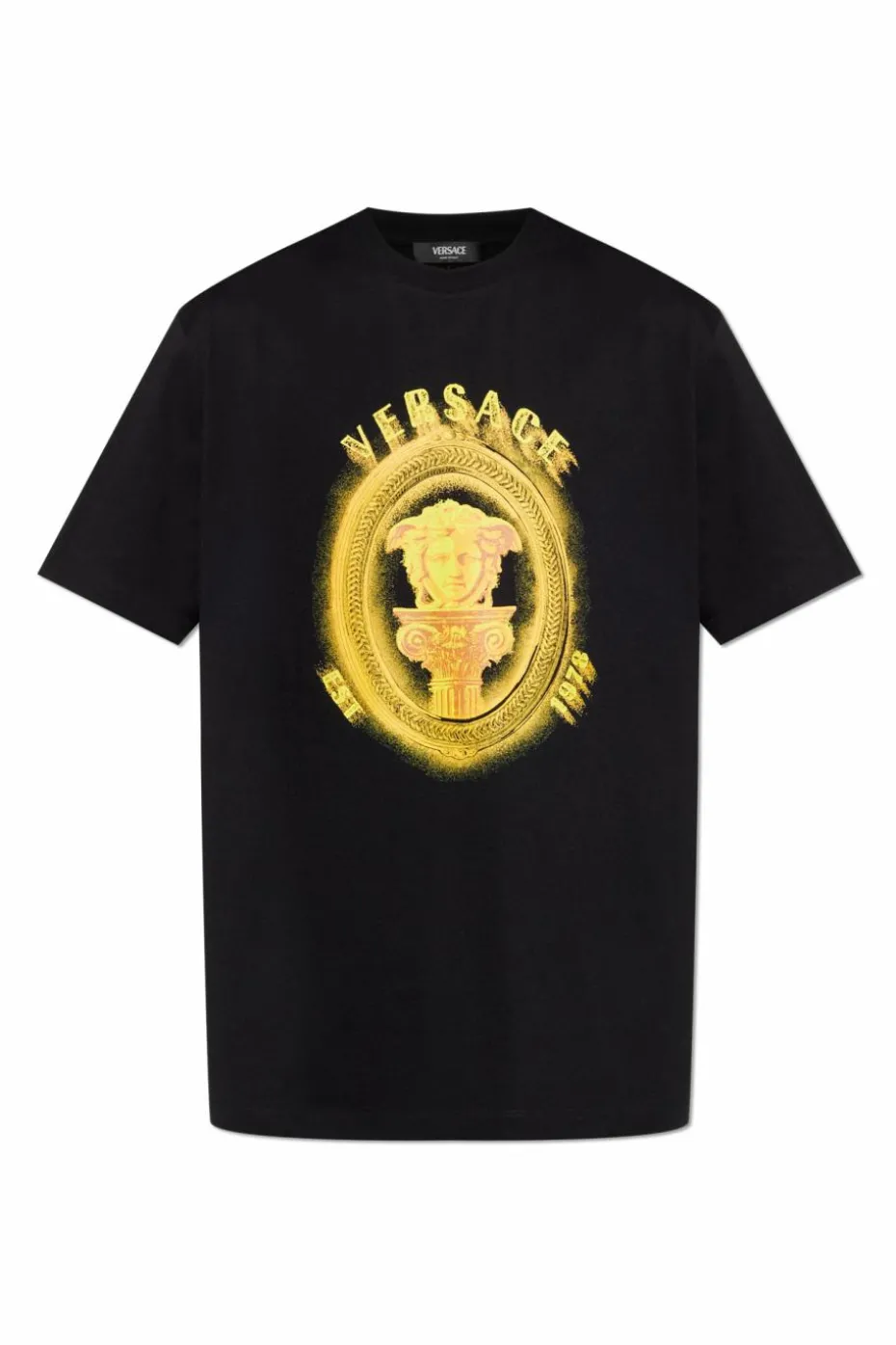 Versace BLACK T-shirt with printed logo