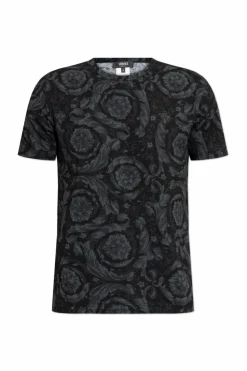 Versace BLACK Undershirt T-shirt with Barocco print