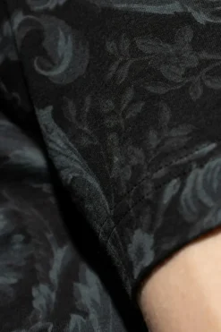 Versace BLACK Undershirt T-shirt with Barocco print
