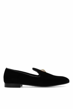 Versace BLACK Velvet slippers